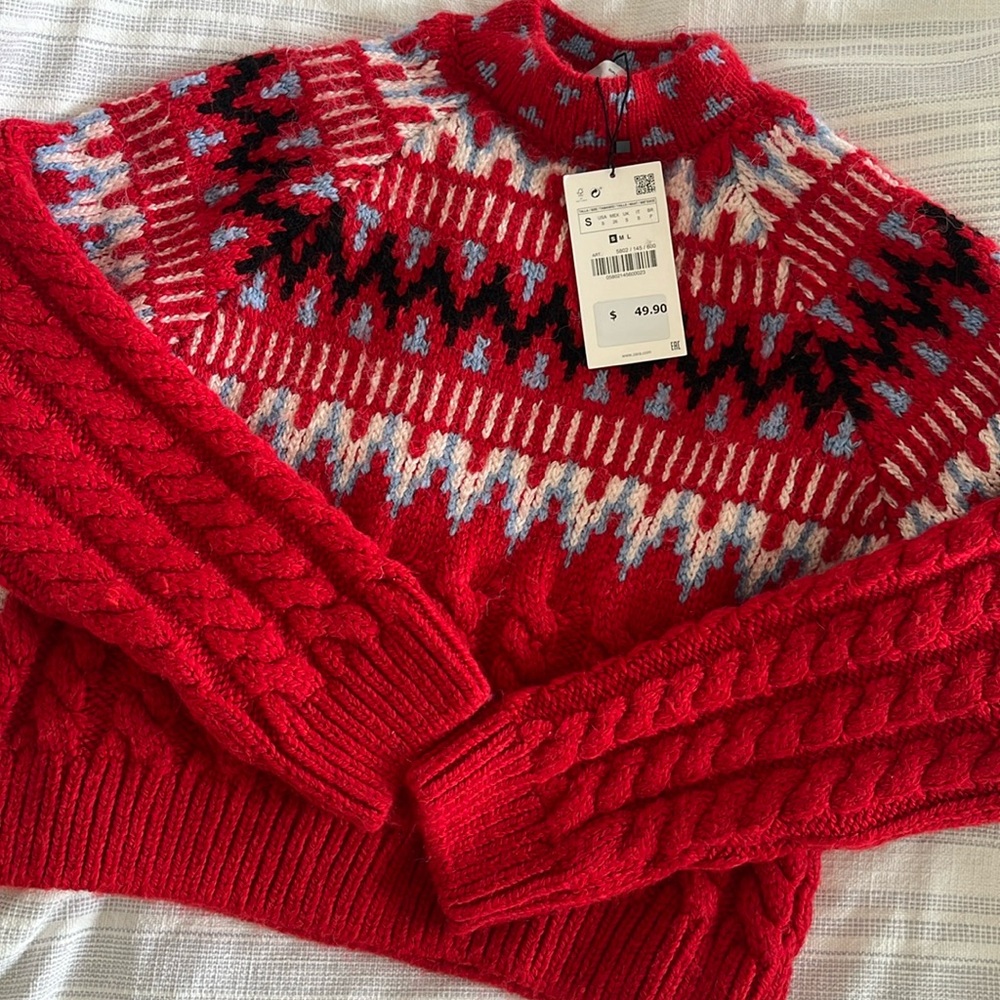 NWT Zara Fair Isle Sweater